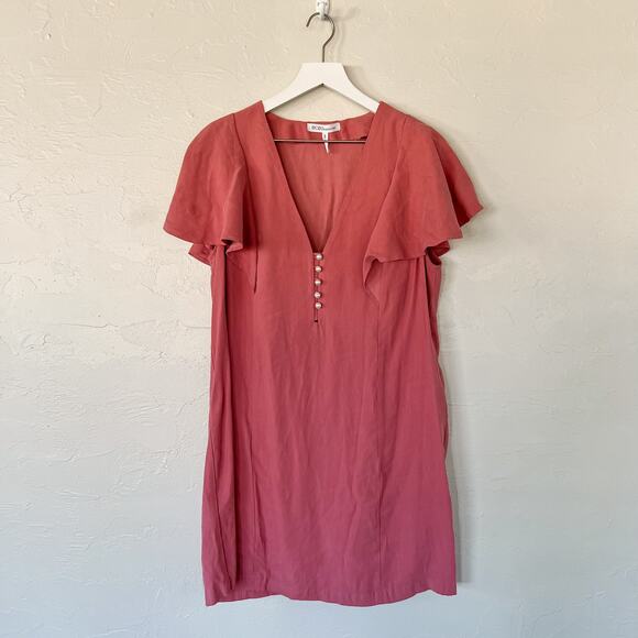 BCBGeneration Pink Flutter Sleeve Shift Dress Large - Picture 2 of 7